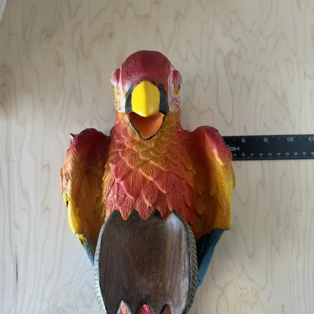 Decorative Drunk Parrot Wine Bottle Holder Caddy Display Multicolor Wood